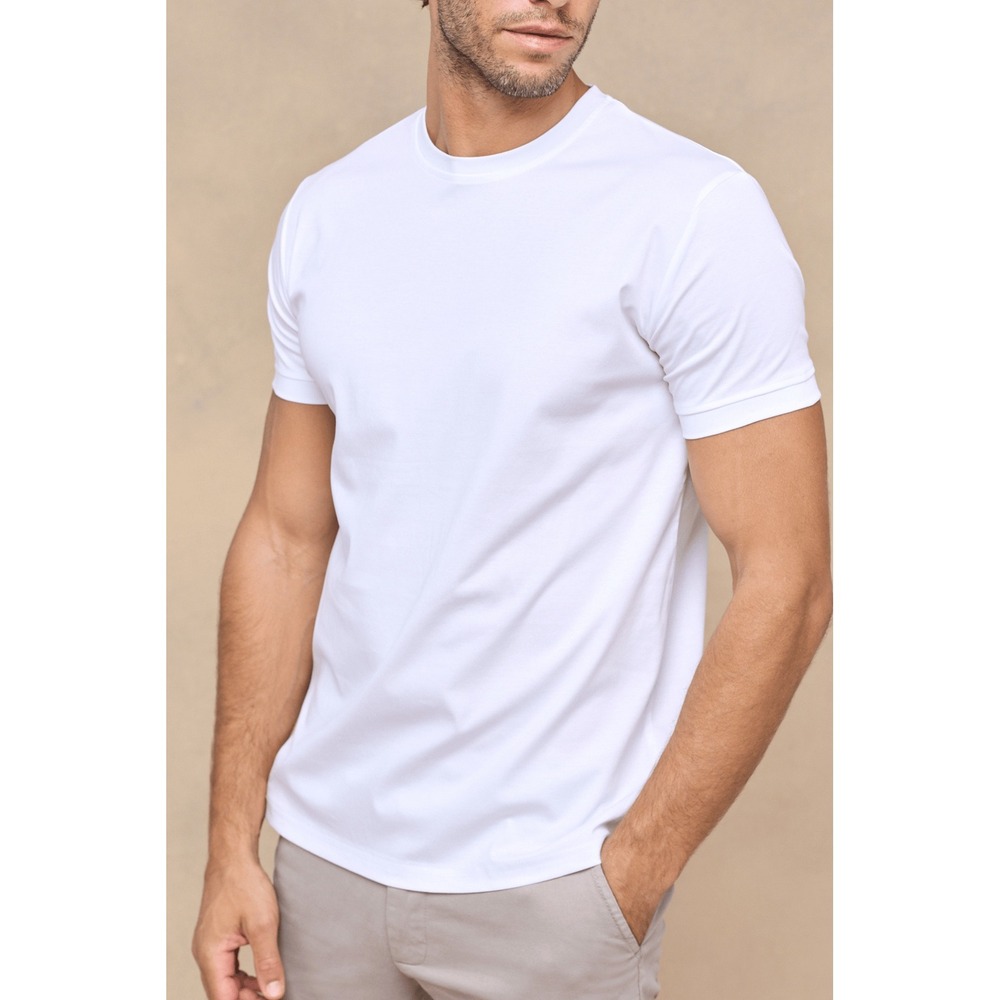 Raith Mens Luxe Mercerised‎ T-Shirt Short Sleeve Cotton Blend